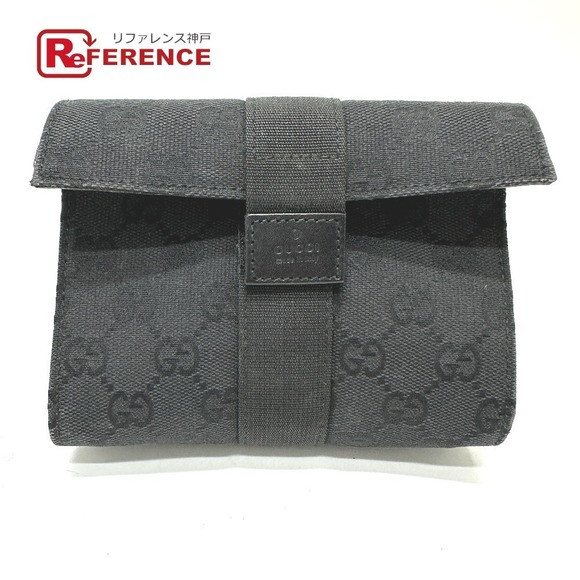 Gucci Canvas Pouch Black Cosmetic GG - Picture 1 of 9